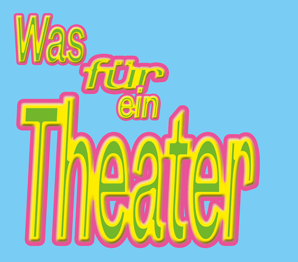 Was für ein Theater auf blauem Hintergrund